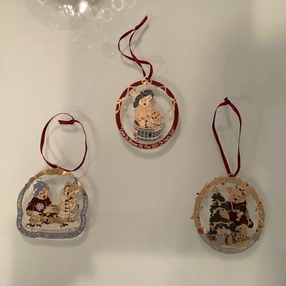 Set of 3 Danbury Mint “The Boyd’s Collection” Christmas Ornaments Preloved - Picture 1 of 3